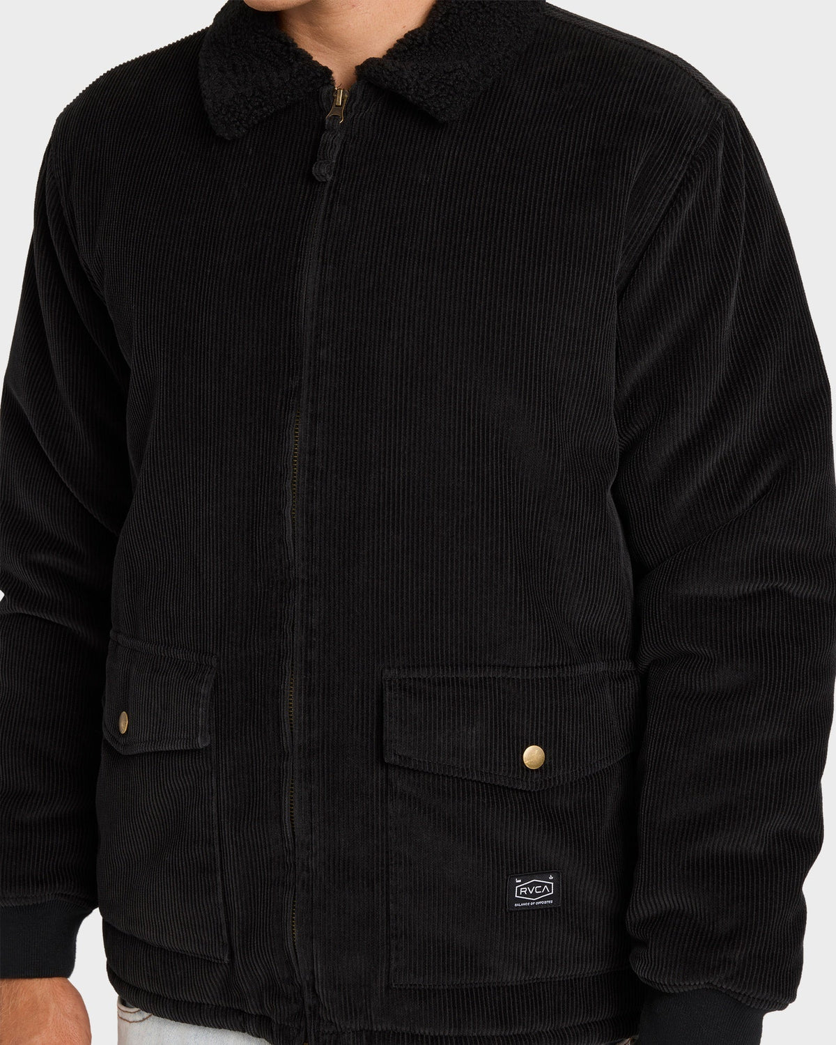 Mens Station Cord Casual Jacket Rvca Black - Image 4