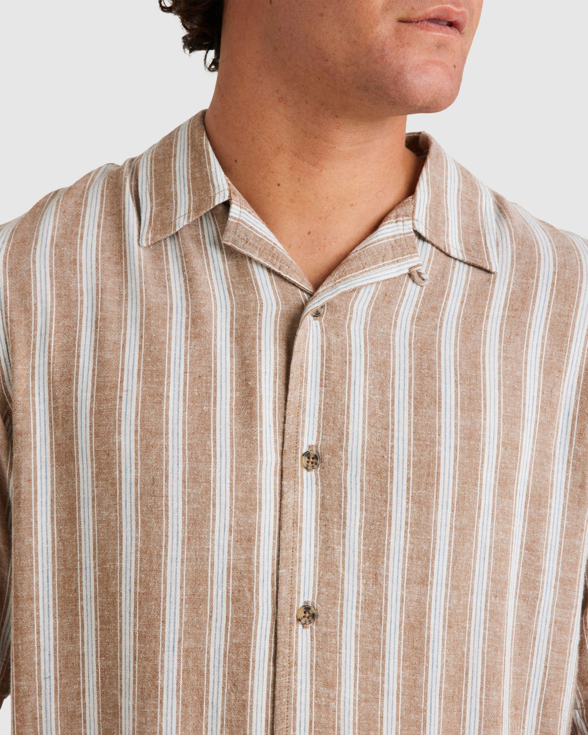 Mens Beat Stripe Dress Shirt Ermine - Image 4