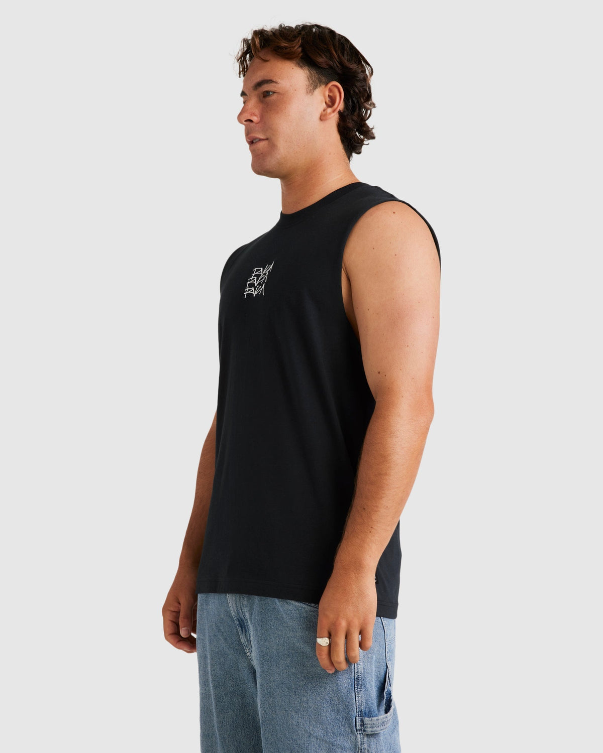 Mens Scraw Muscle Tank Black - Image 2