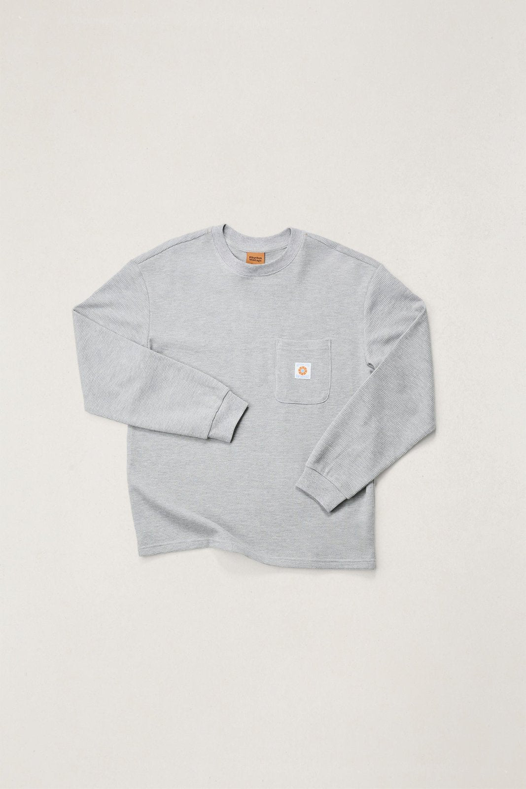 Vintage Pocket LS Waffle T Shirt Grey Heather - Image 1