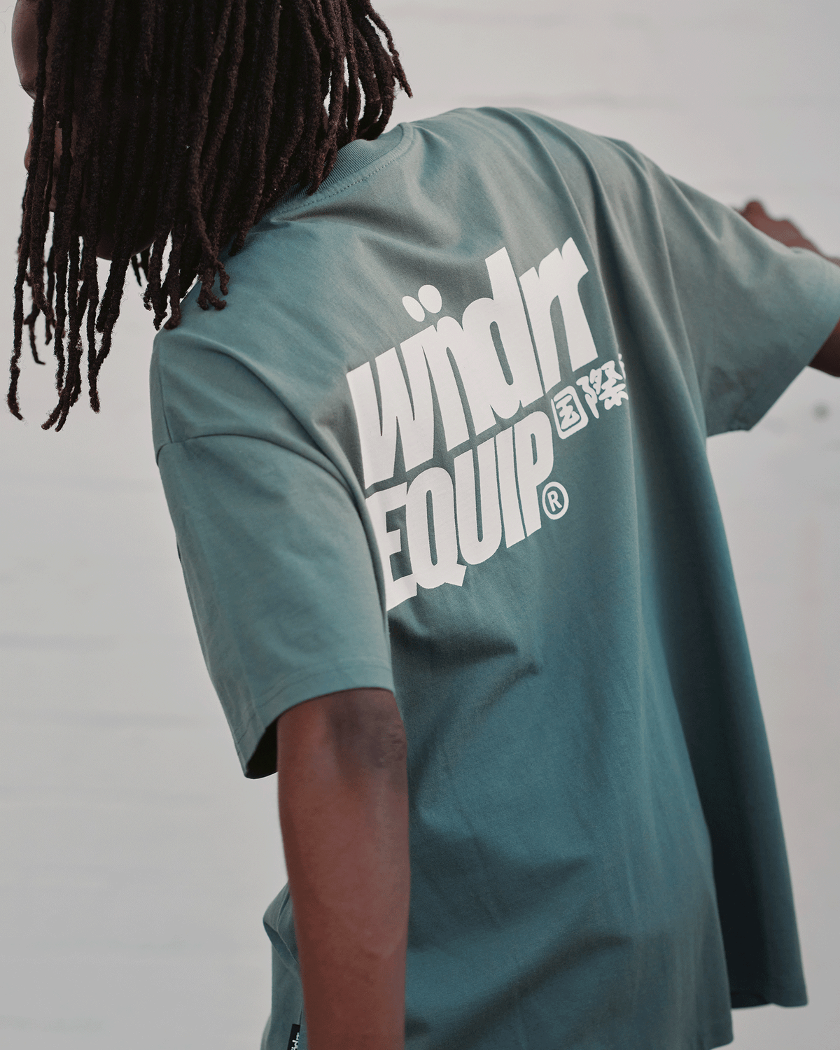 Slant Box Fit Tee - Dark Green