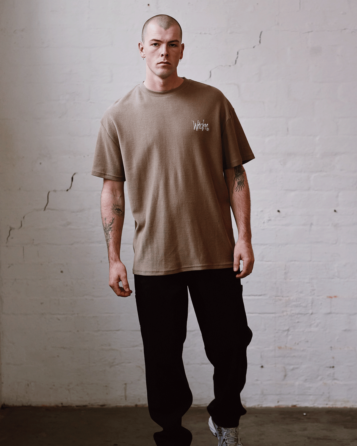 Faded French Terry Tee - Taupe
