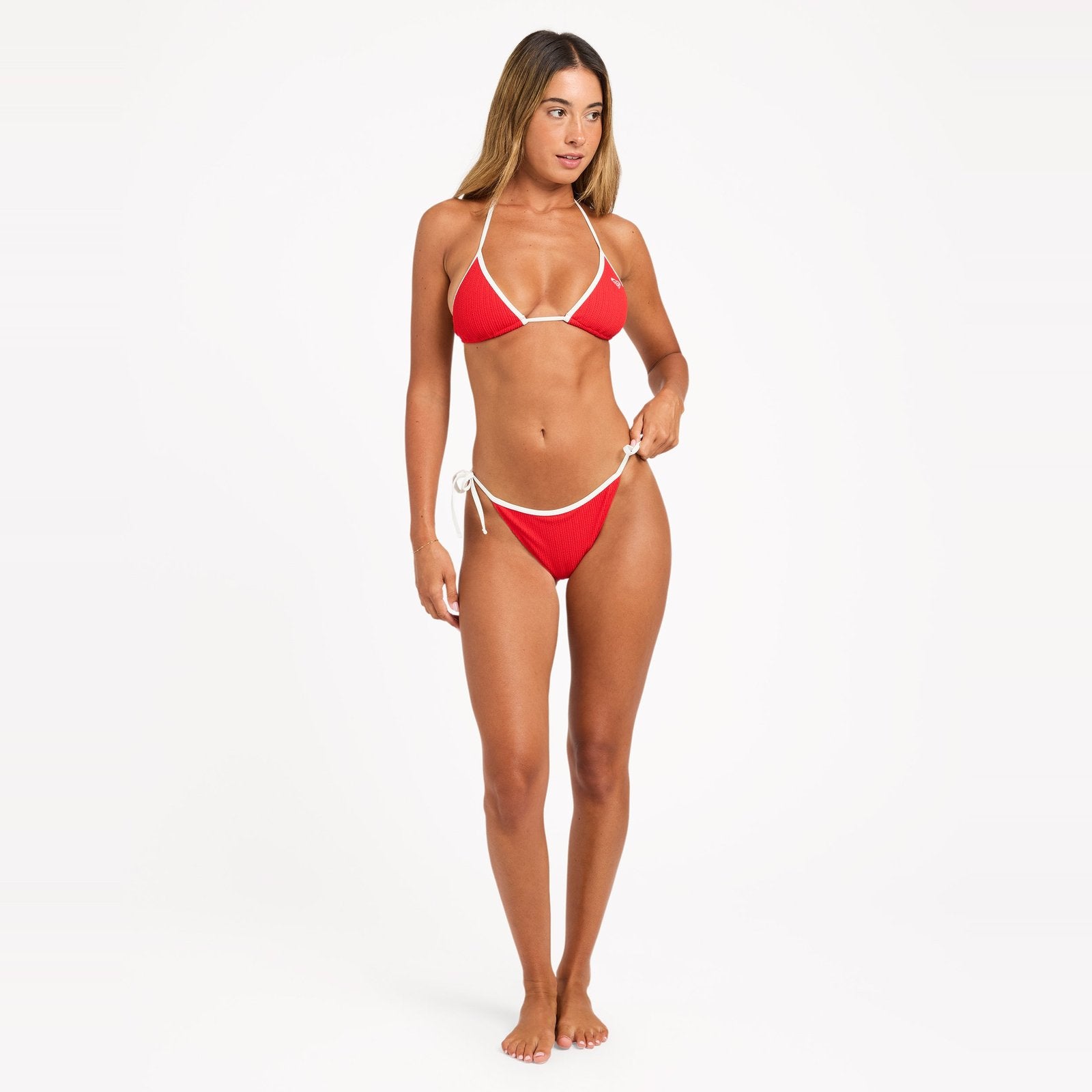 Womens Aruba Field Tiki Tri Bikini Top High Risk Red - Image 6