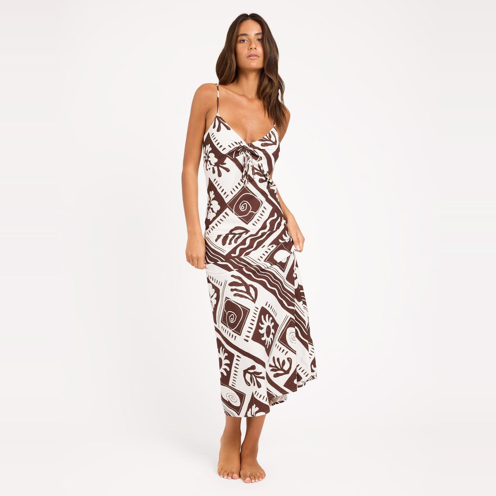 Womens Cowrie Maxi Slip Dress Coconut Milk - Image 1