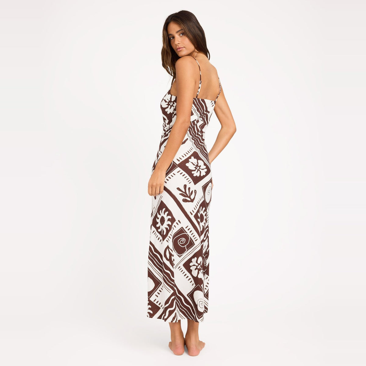 Womens Cowrie Maxi Slip Dress Coconut Milk - Image 2