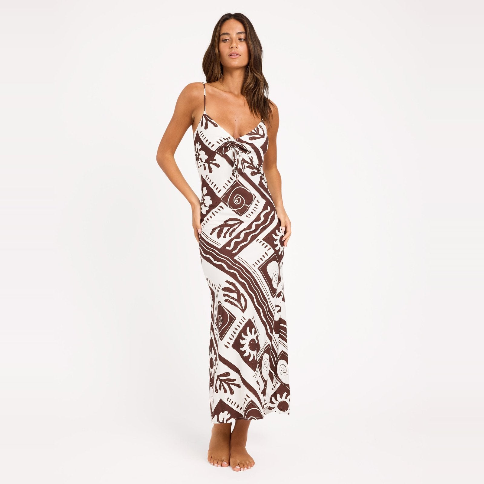Womens Cowrie Maxi Slip Dress Coconut Milk - Image 5