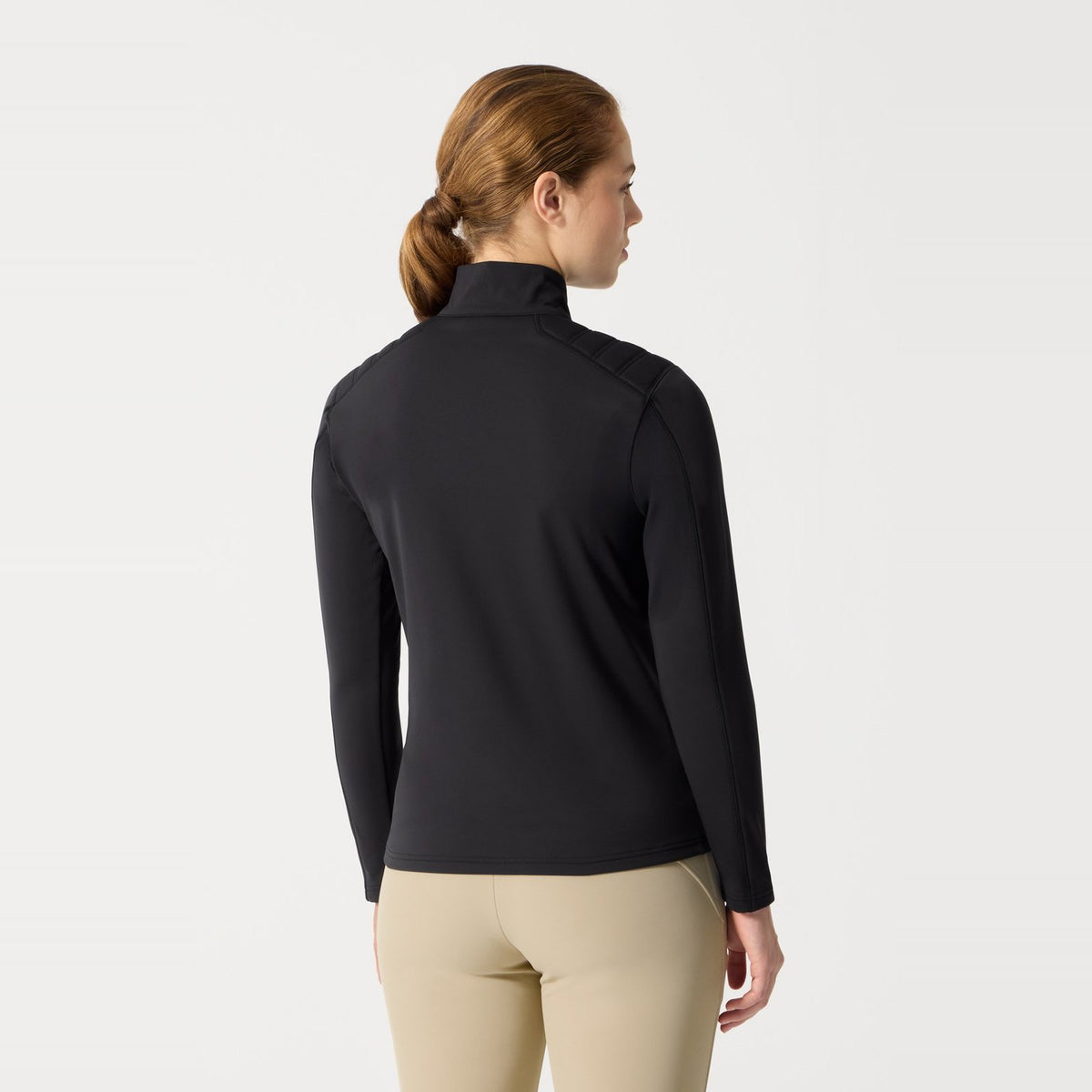 Womens Shoulder Quilt T-Neck Skivvy Black - Image 2
