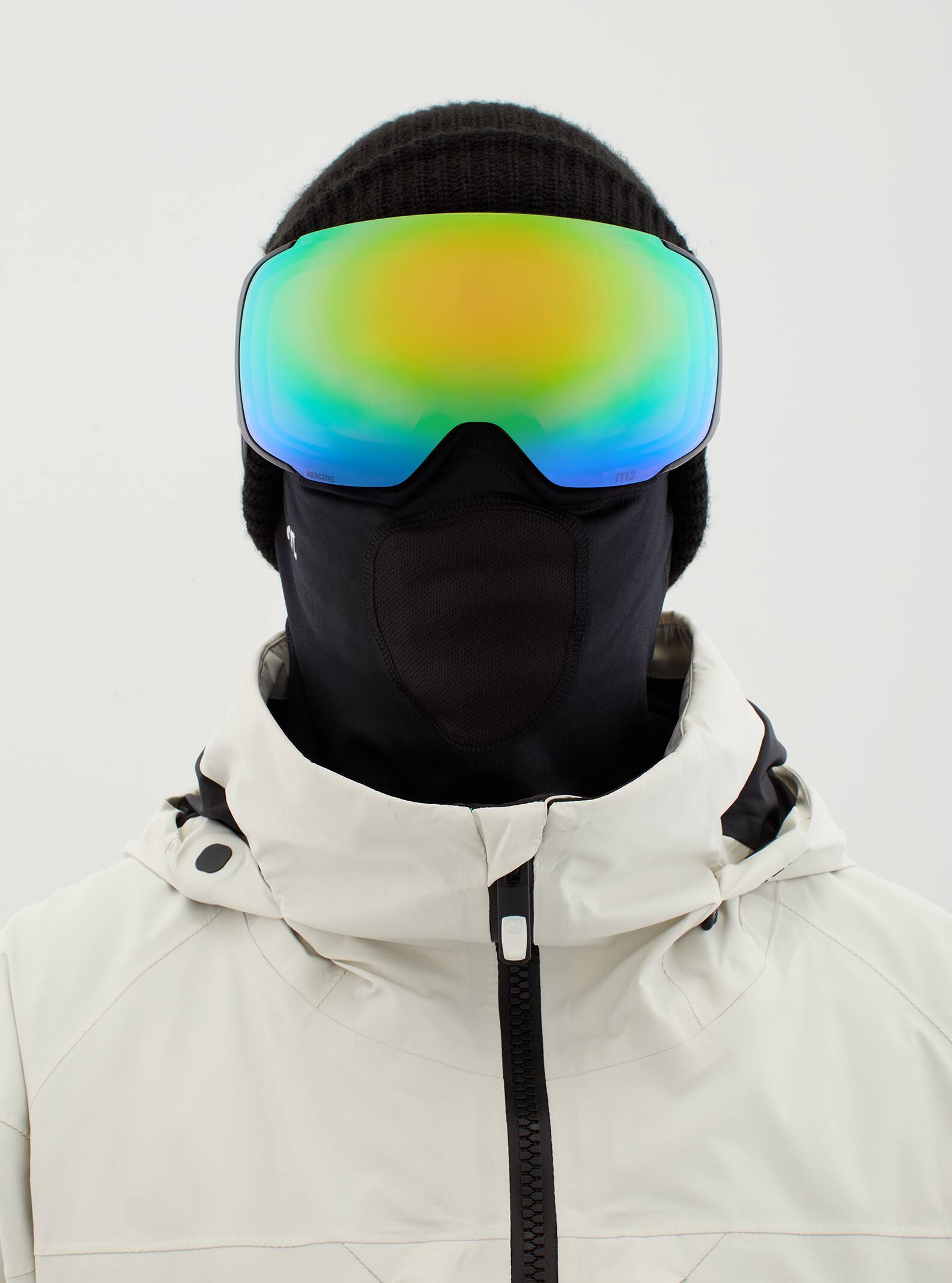 Anon Anon M2 Goggles + Bonus Lens + MFI® Face Mask Frame: black, lens: perceive variable green (22% / s2), spare lens: perceive cloudy pink (53% / s1)
