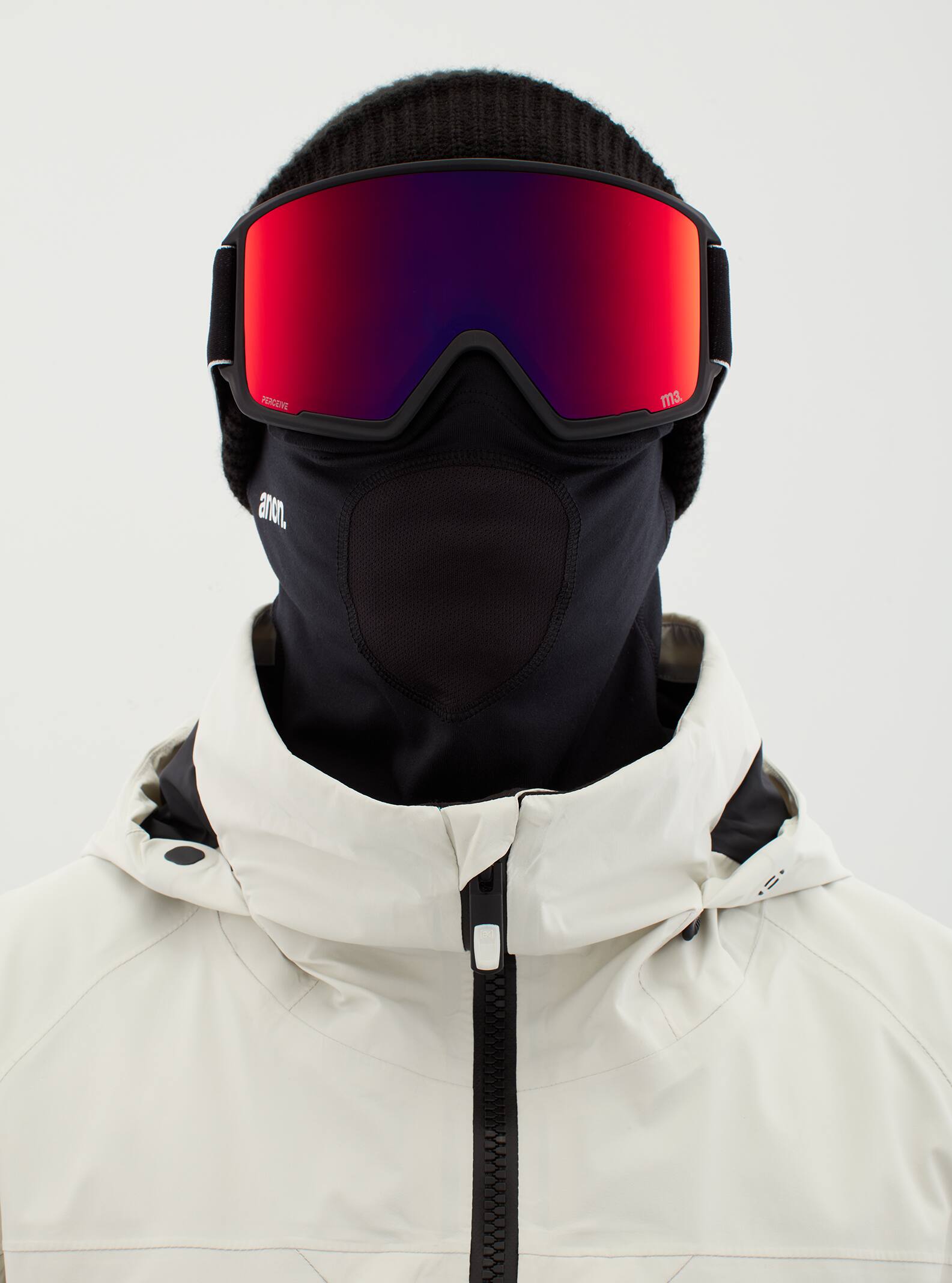 Anon Anon M3 Goggles + Bonus Lens + MFI® Face Mask Frame: black, lens: perceive sunny red (14% / s3), spare lens: perceive cloudy burst (59% / s1)