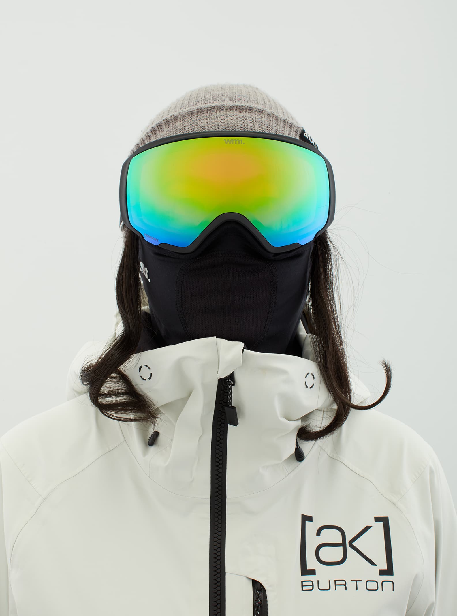 Anon Anon WM1 Goggles + Bonus Lens + MFI® Face Mask Frame: black, lens: perceive variable green (22% / s2), spare lens: perceive cloudy pink (53% / s1)