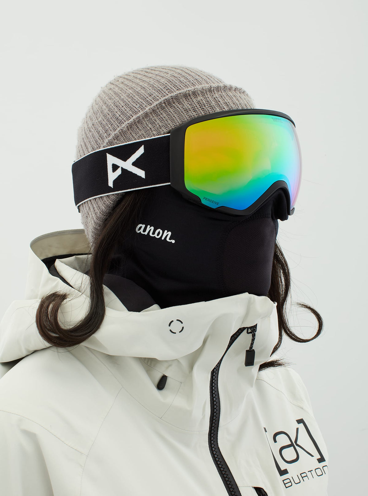 Anon Anon WM1 Goggles + Bonus Lens + MFI® Face Mask Frame: black, lens: perceive variable green (22% / s2), spare lens: perceive cloudy pink (53% / s1)