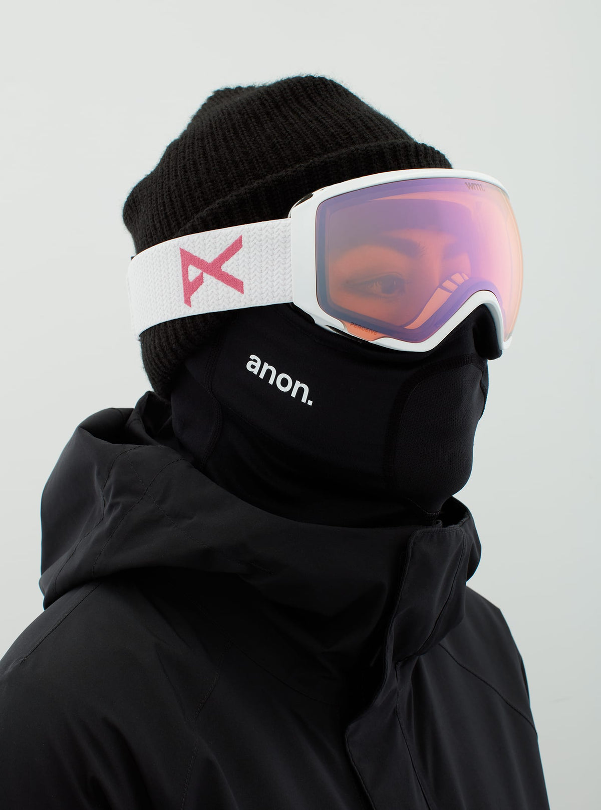 Anon Anon WM1 Goggles + Bonus Lens + MFI® Face Mask Frame: white, lens: perceive cloudy pink (53% / s1), spare lens: perceive variable blue (21% / s2)