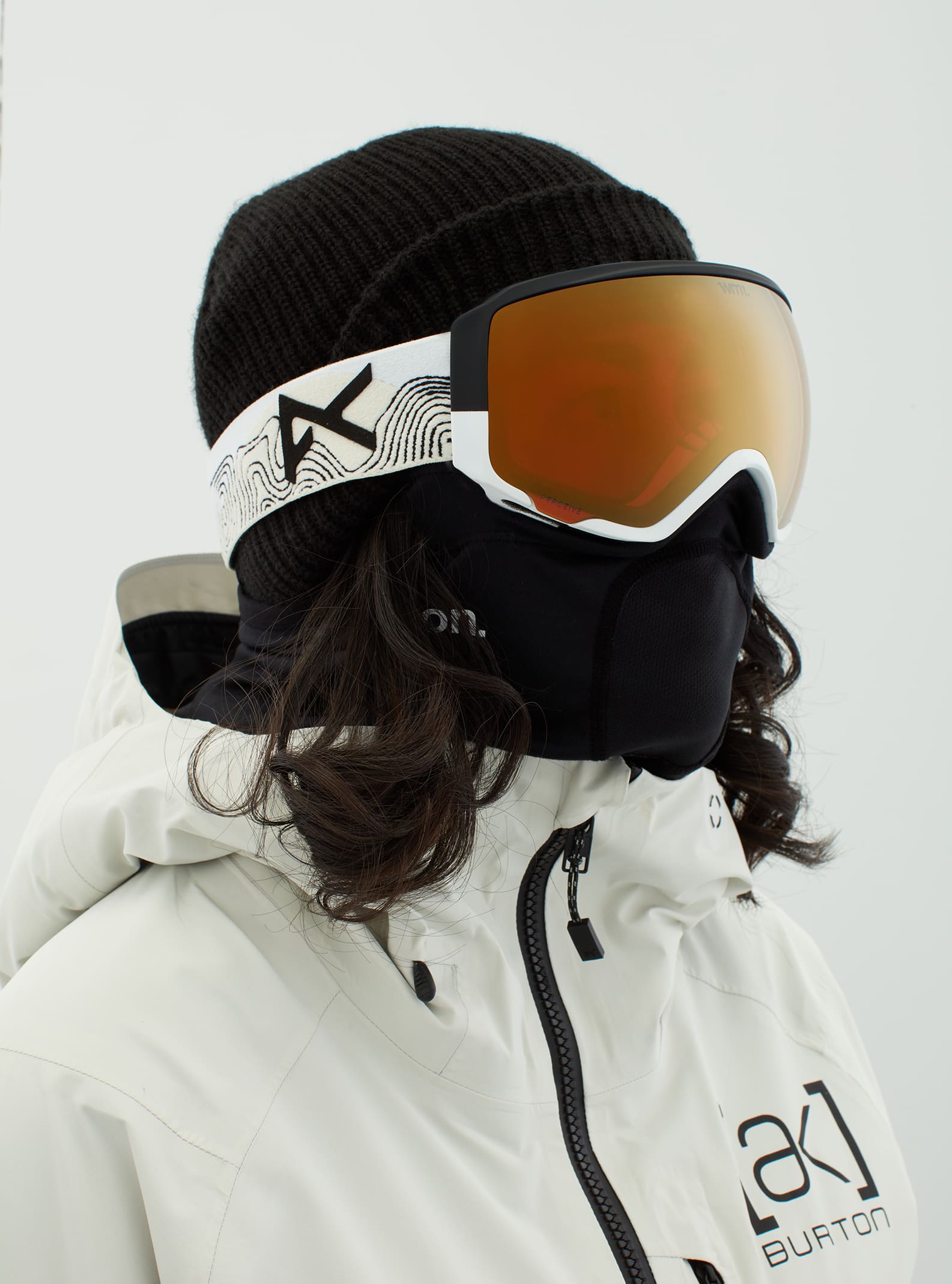Anon Anon WM1 Goggles + Bonus Lens + MFI® Face Mask - Low Bridge Fit Frame: atlas white, lens: perceive sunny bronze (17% / s3), spare lens: perceive cloudy burst (59% / s1)
