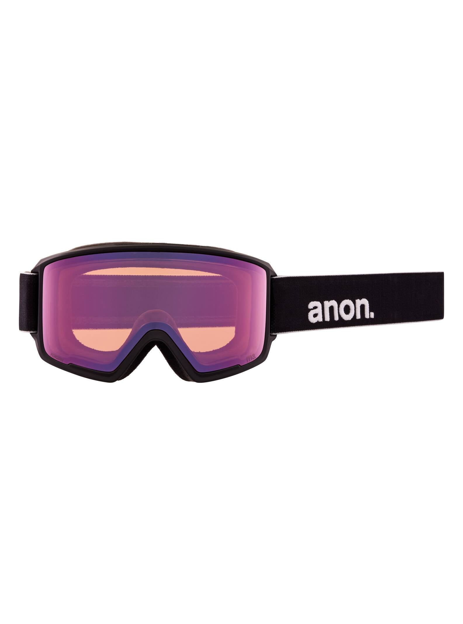 Anon Anon M3 Goggles + Bonus Lens + MFI® Face Mask - Low Bridge Fit Frame: black, lens: perceive variable green (22% / s2), spare lens: perceive cloudy pink (53% / s1)