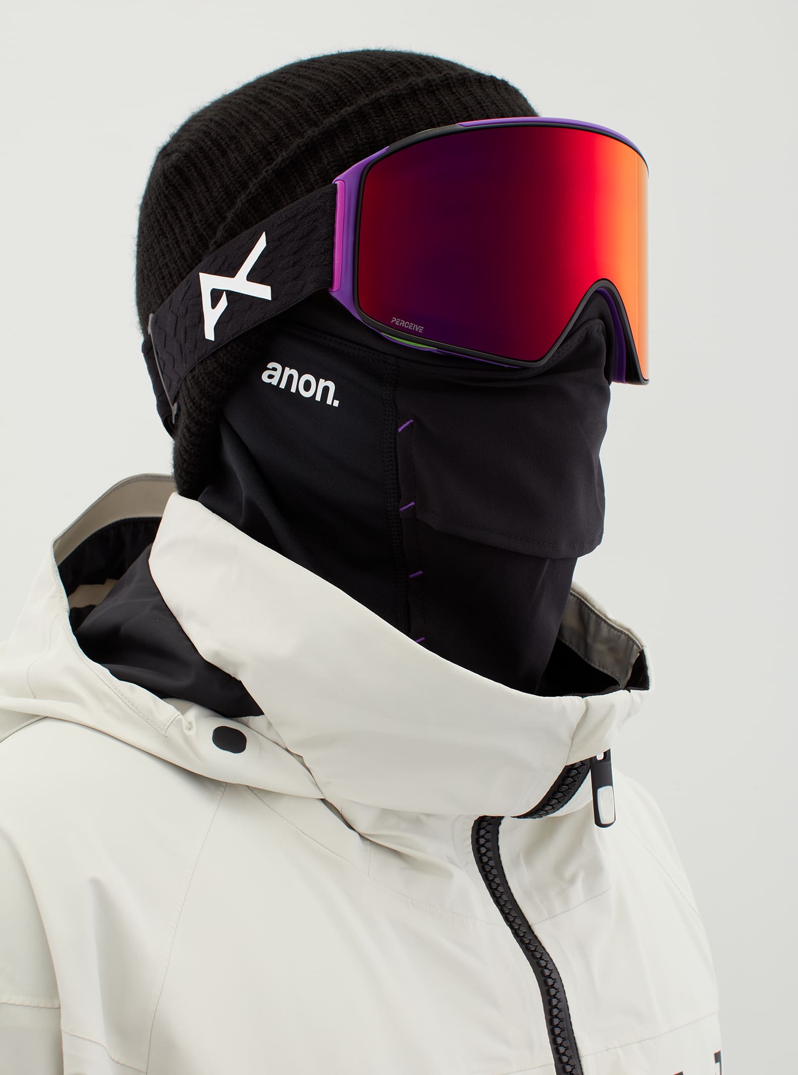 Anon Anon M4 Goggles Cylindrical + Bonus Lens + MFI® Face Mask - Low Bridge Fit Frame: mendez, lens: perceive sunny red (14% / s3), spare lens: perceive cloudy burst (59% / s1)