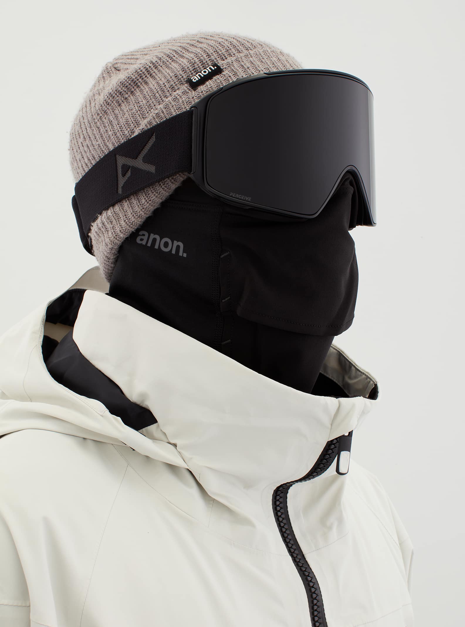 Anon Anon M4 Goggles Cylindrical + Bonus Lens + MFI® Face Mask Frame: smoke, lens: perceive sunny onyx (6% / s4), spare lens: perceive variable violet (34% / s2)