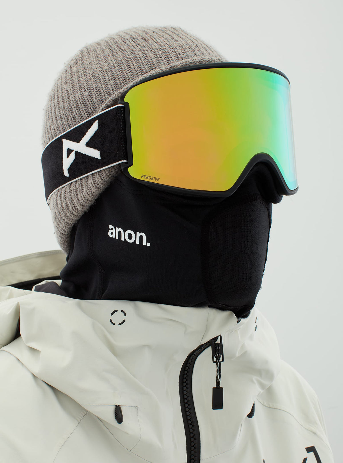 Anon Anon WM3 Goggles + Bonus Lens + MFI® Face Mask Frame: black, lens: perceive variable green (22% / s2), spare lens: perceive cloudy pink (53% / s1)