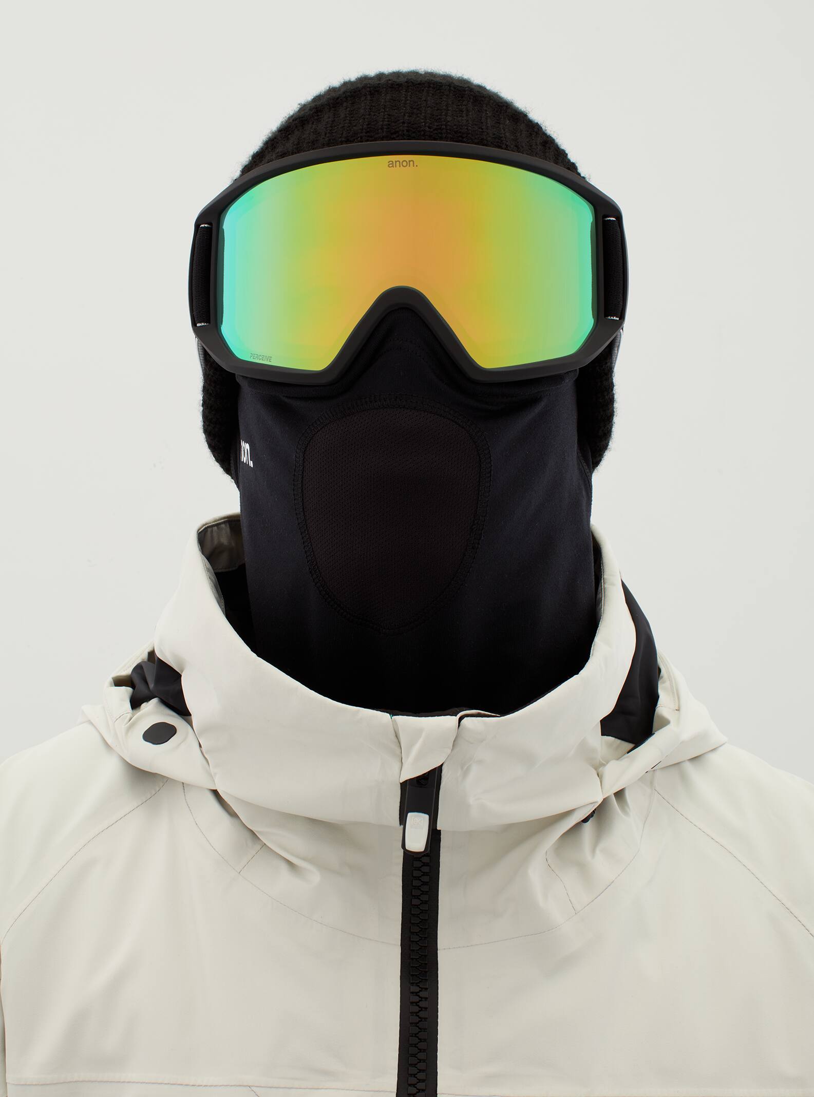 Anon Anon Relapse Goggles Snapback + Bonus Lens + MFI® Face Mask - Low Bridge Fit Frame: black, lens: perceive variable green (22% / s2)