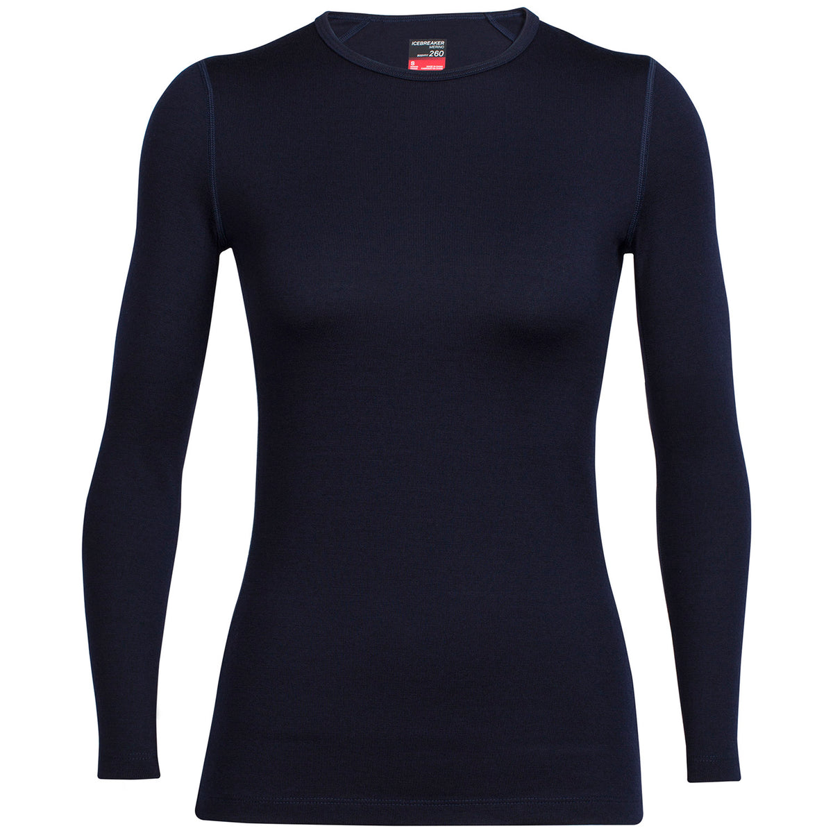 Icebreaker Womens Tech Top Crewe Thermal Top 2018 Midnight Navy1