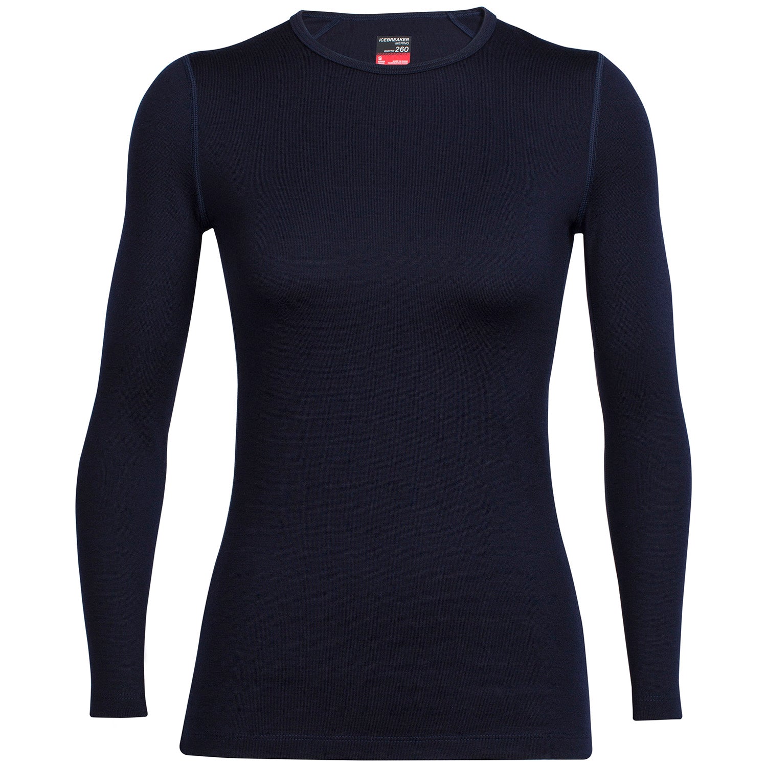 Icebreaker Womens Tech Top Crewe Thermal Top 2018 Midnight Navy1