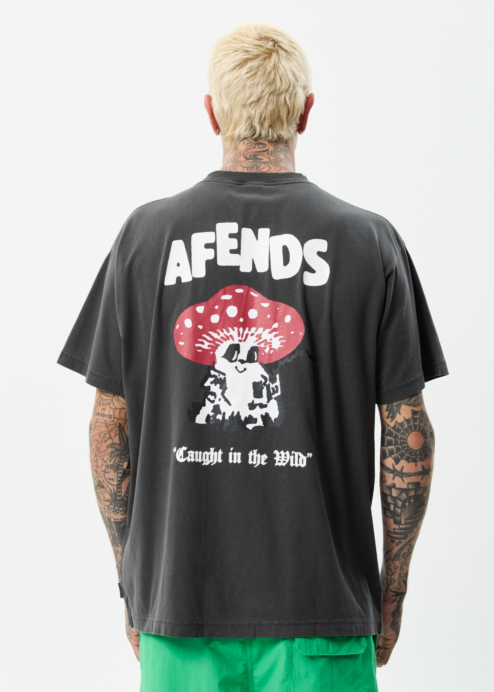 Caught In The Wild - Recycled Regular Graphic T-Shirt - Stone Black