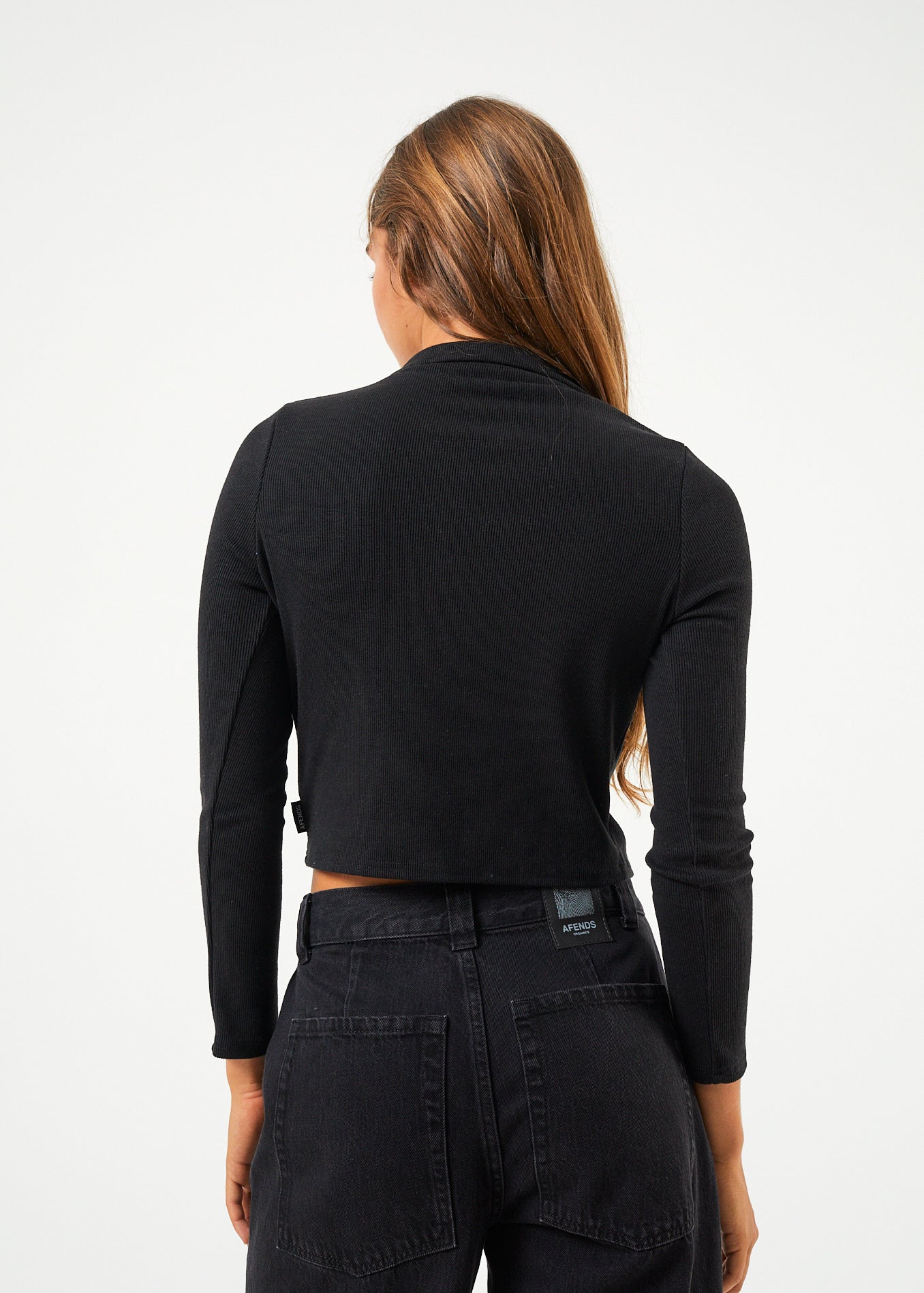 Eliza Hemp Ribbed Long Sleeve Shirt - Black