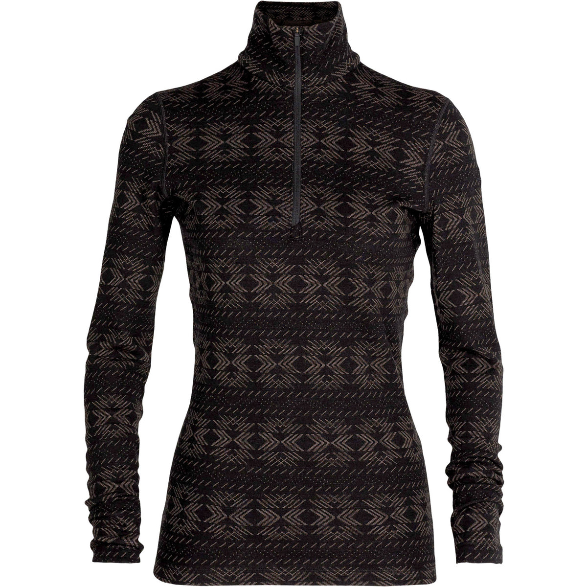 Icebreaker Womens 250 Vertex Crystalline Long Sleeve Halfzip Skivvy Black 