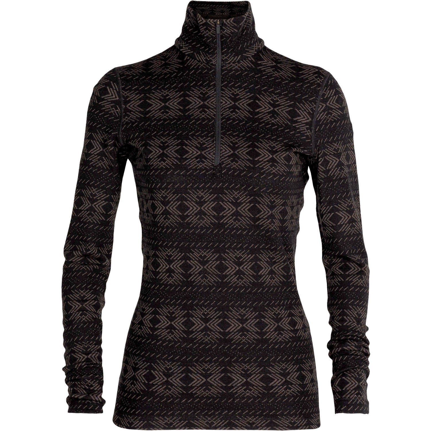 Icebreaker Womens 250 Vertex Crystalline Long Sleeve Halfzip Skivvy Black 