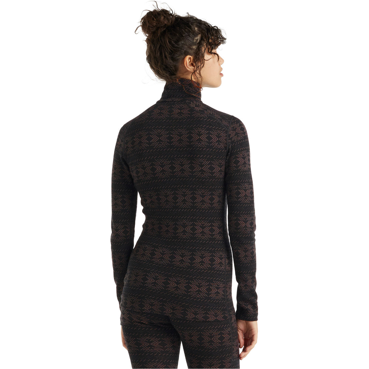 Icebreaker Womens 250 Vertex Crystalline Long Sleeve Halfzip Skivvy Black 
