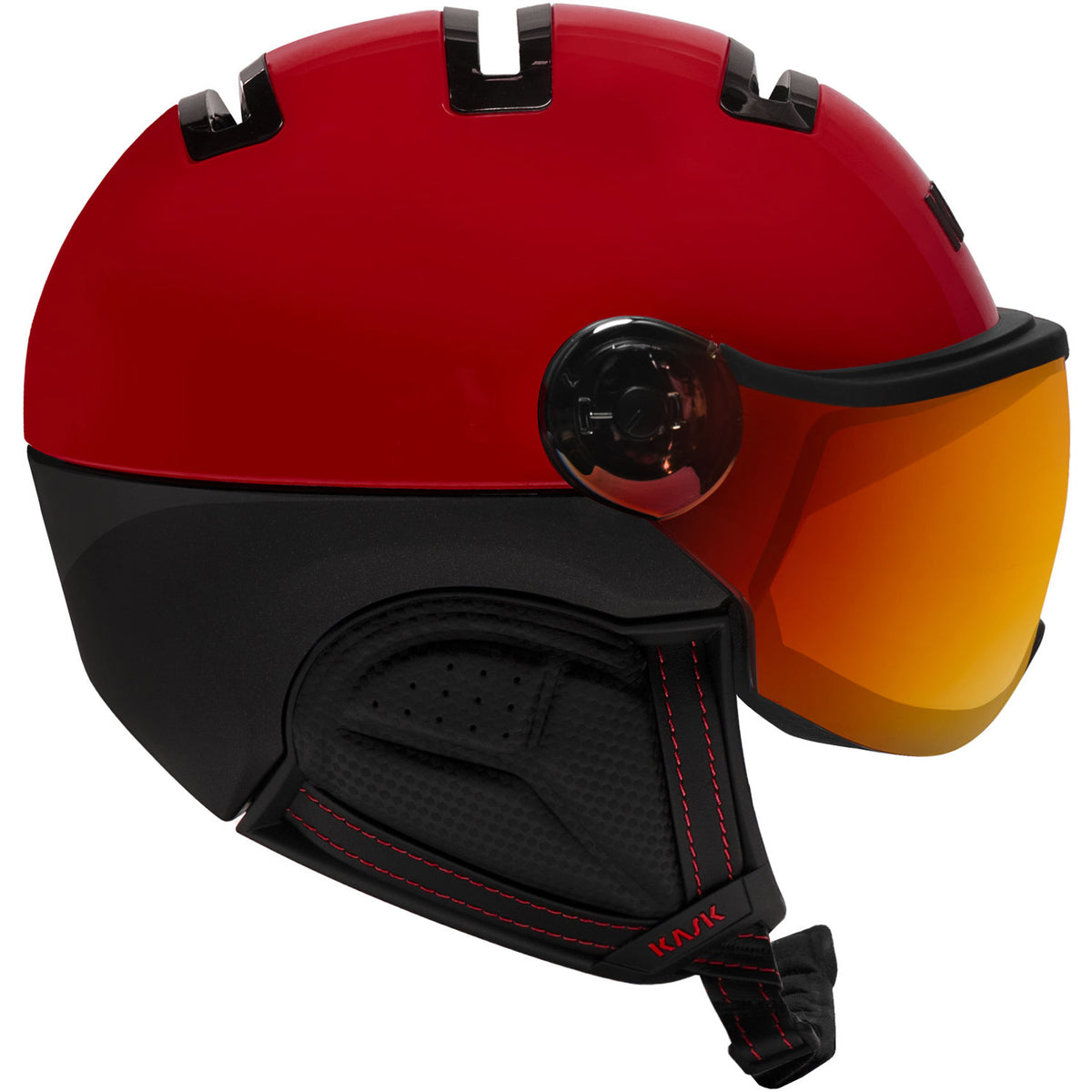 Montecarlo Red Mirror Visor Helmet