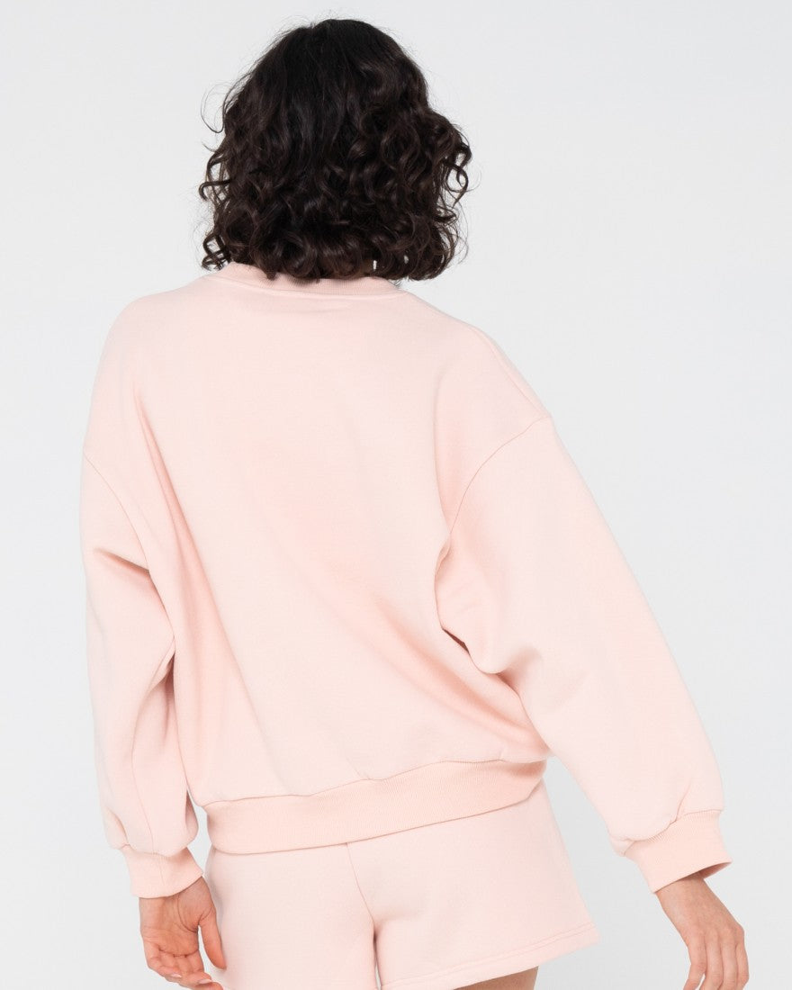 Script Oversize Crew Neck Fleece