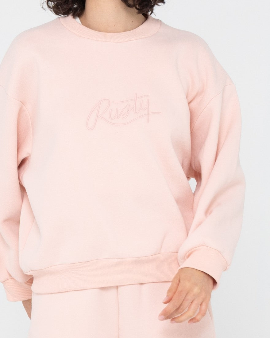 Script Oversize Crew Neck Fleece