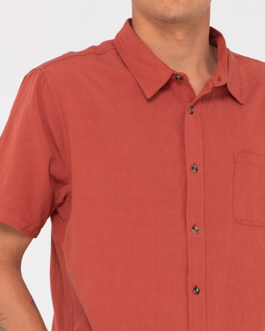 Overtone Short Sleeve Linen Shirt