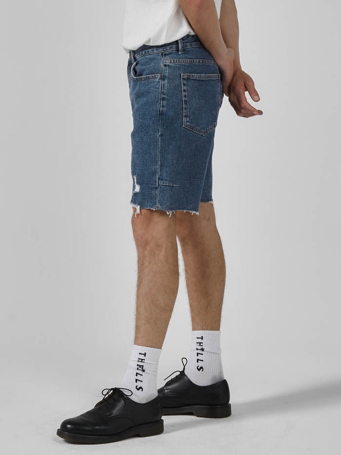 DESTROYED BONES DENIM SHORT
