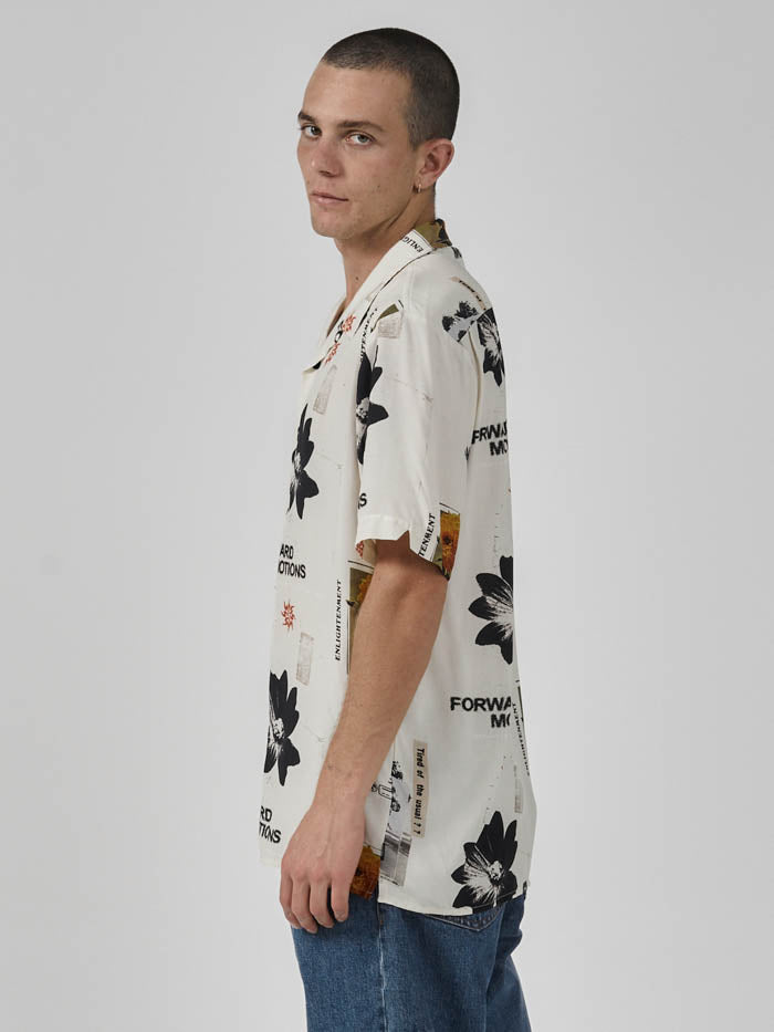 Spirituality Enlightenment Guaranteed Bowling Shirt - Stone