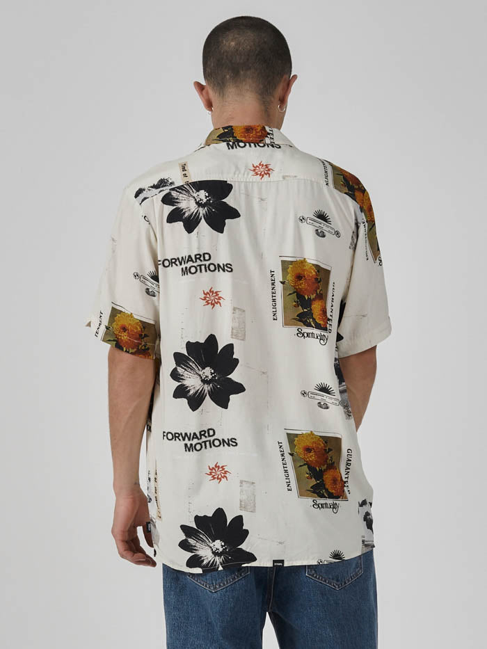 Spirituality Enlightenment Guaranteed Bowling Shirt - Stone