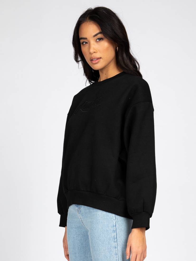 Script Oversize Crew Neck Fleece