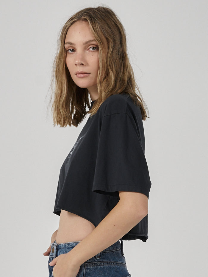 Iron Eagle Merch Super Crop Tee - Twilight Black
