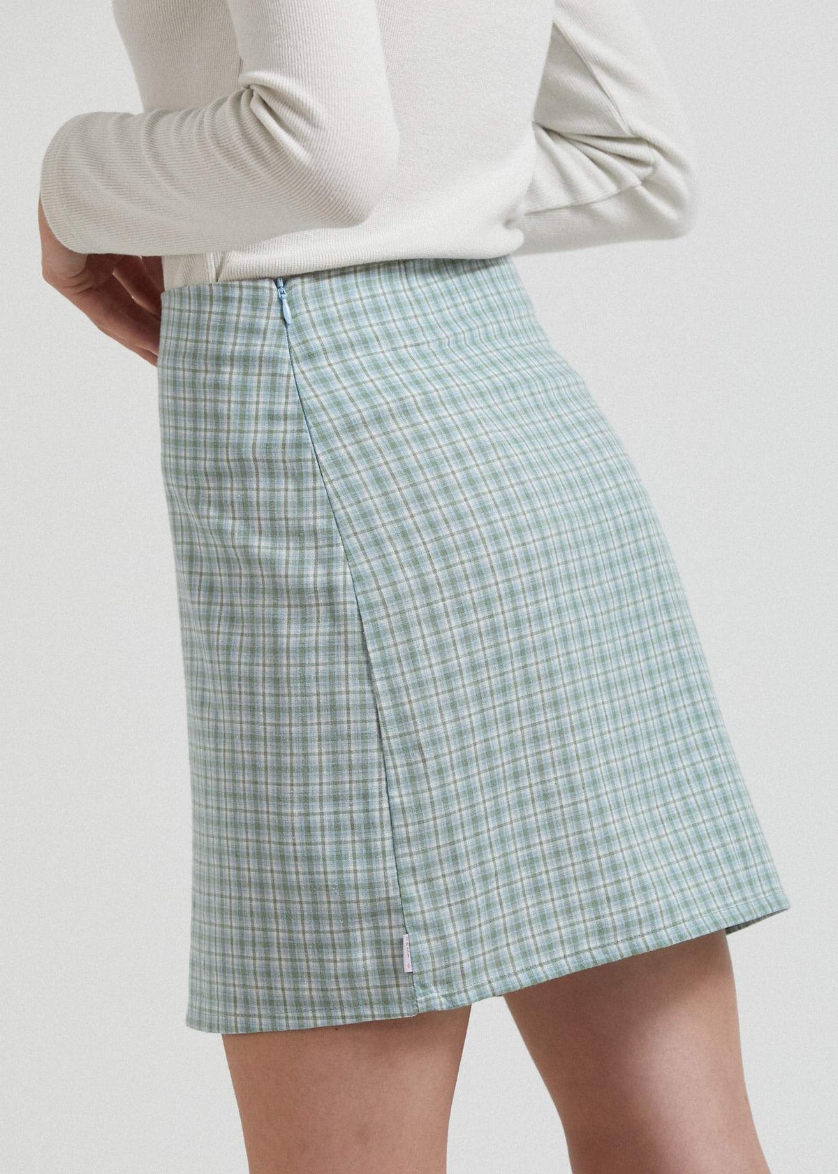 Afends Billy  - Hemp Check Mini Skirt - Moss Check Moss check