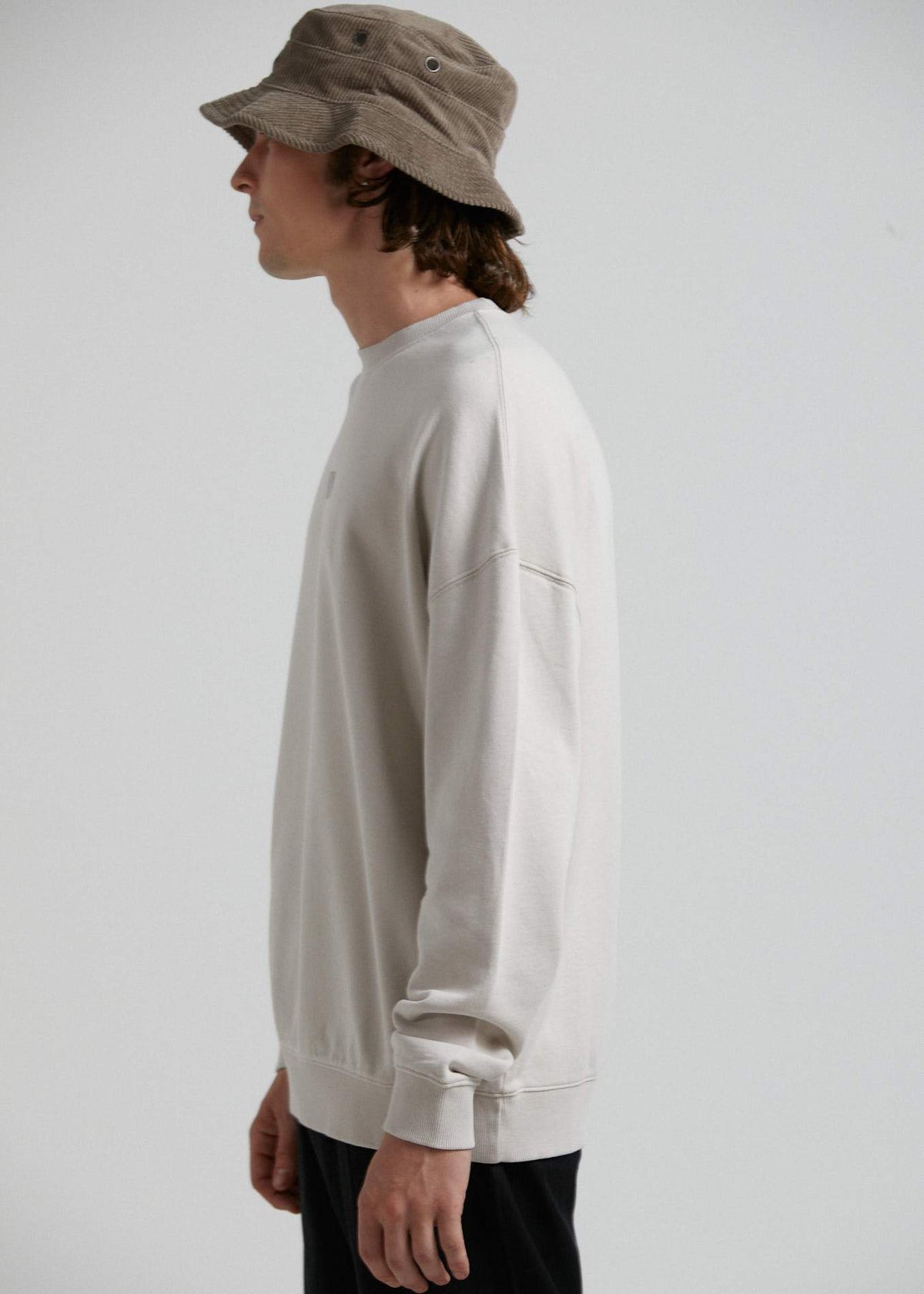 Afends Bleach  - Oversized Crew Neck - Gunmetal Moonbeam