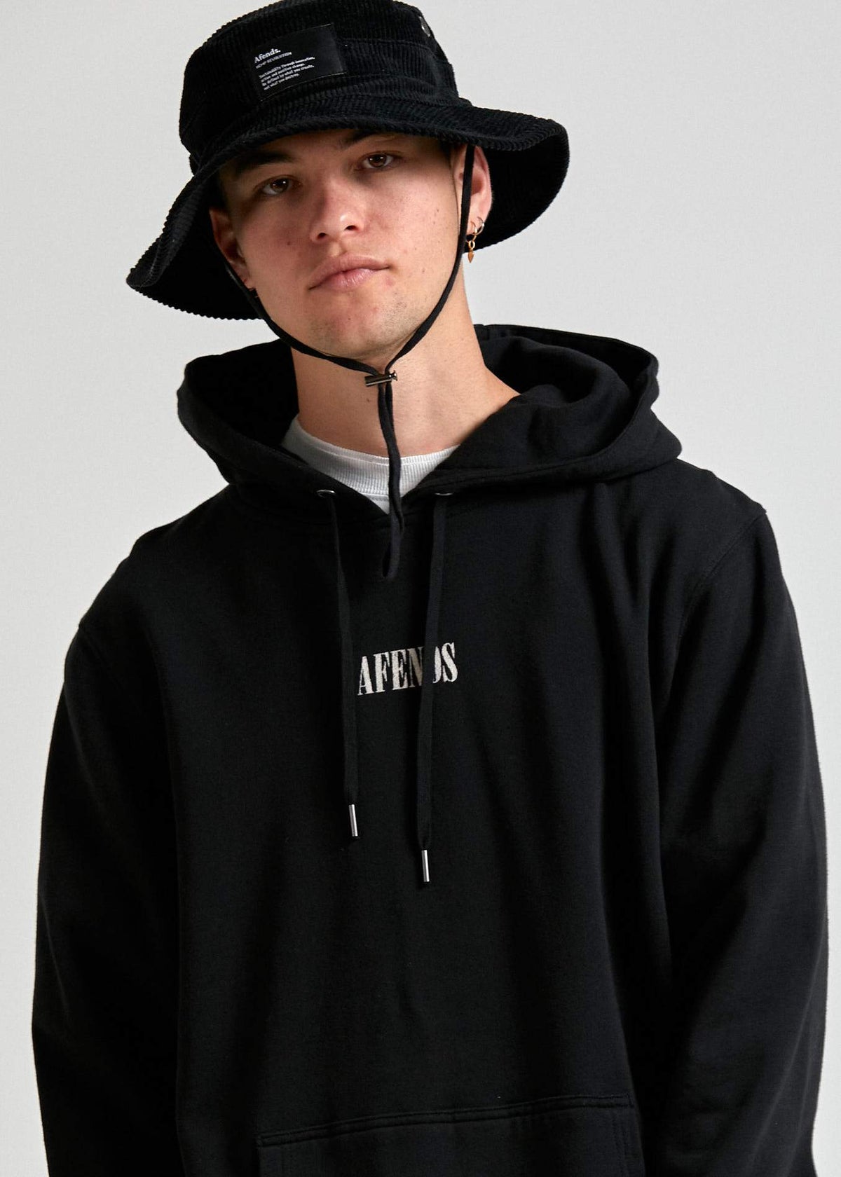 Afends Bleach  - Pull On Hood - Black Black