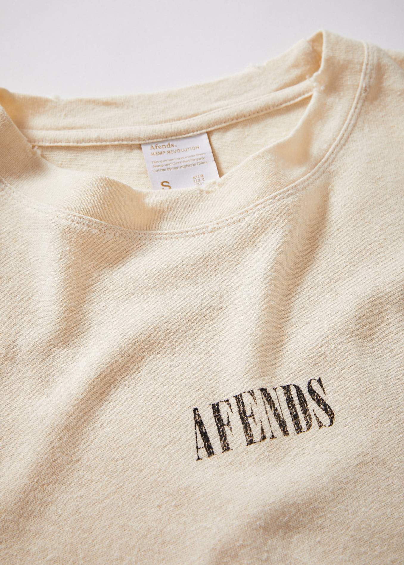 Afends Courtney Love  - Hemp Oversized Tee - Ash Pink Dip Dye Cream