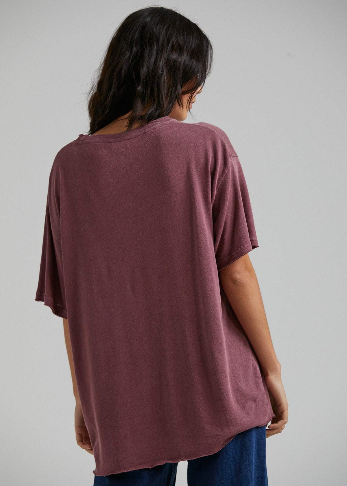 Afends Courtney Love  - Hemp Oversized Tee - Ash Pink Dip Dye Grape