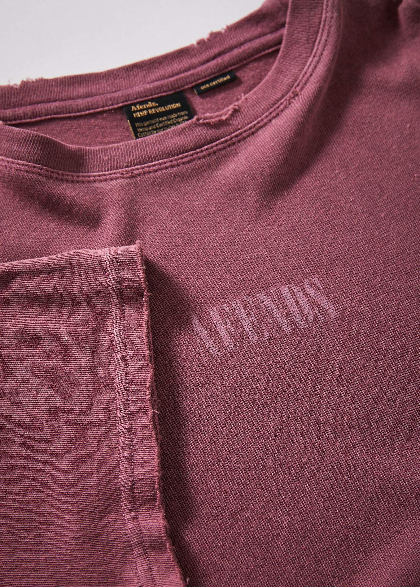 Afends Courtney Love  - Hemp Oversized Tee - Ash Pink Dip Dye Grape