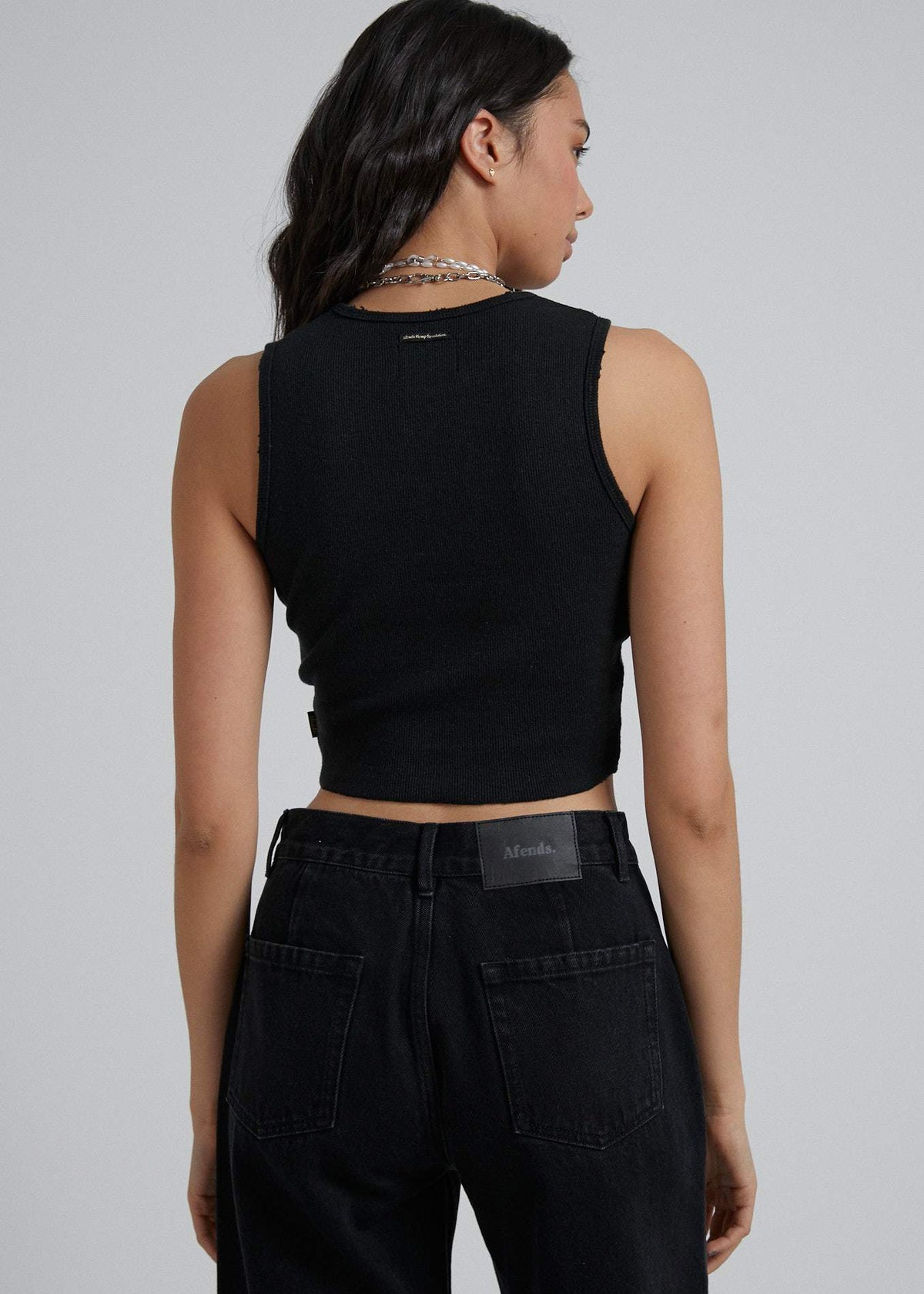 Afends Dalston  - Hemp Rib Tank - Black Black