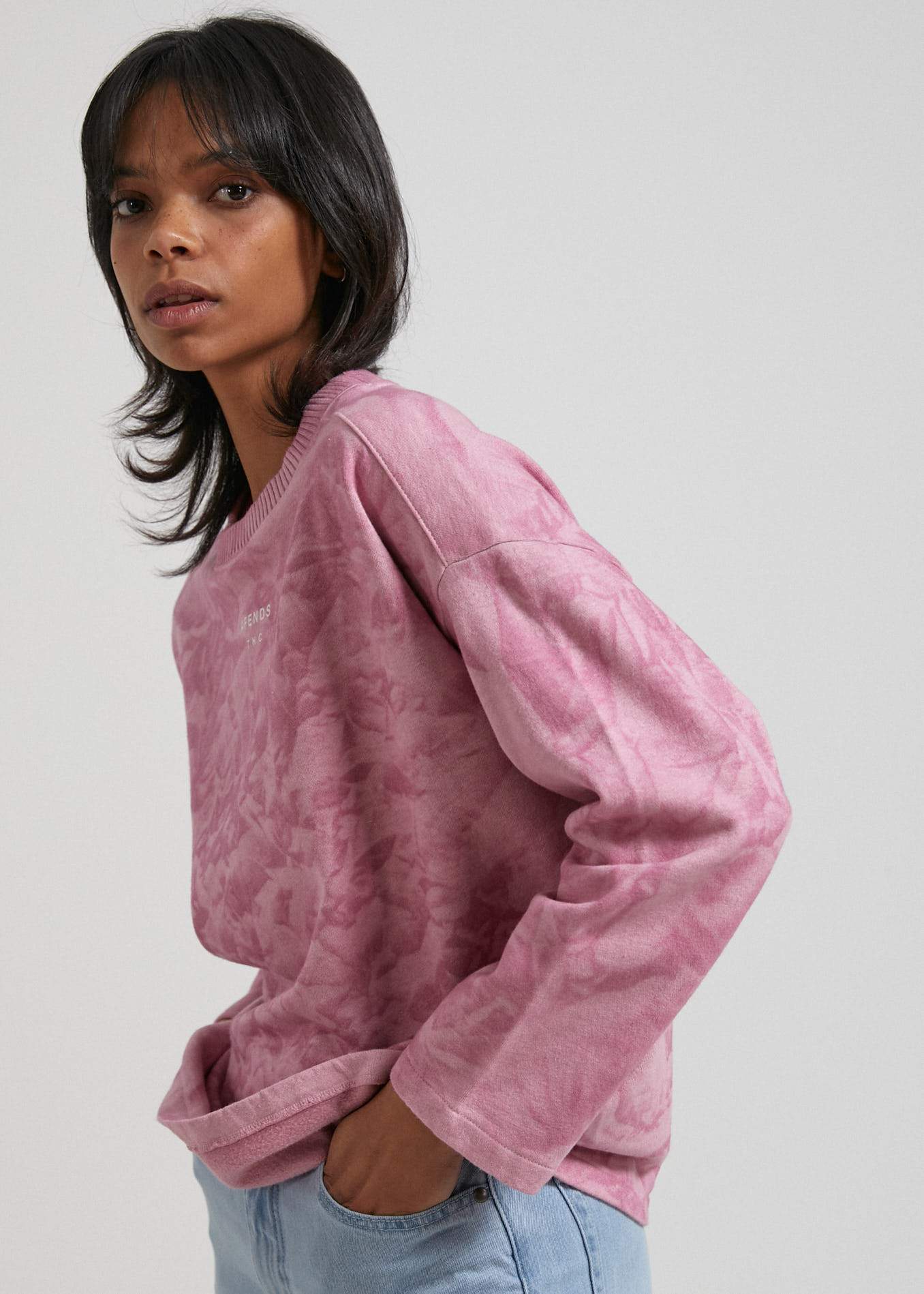 Afends Evolve   - Hemp Oversized Crew Neck - Smokey Lilac Smokey lilac