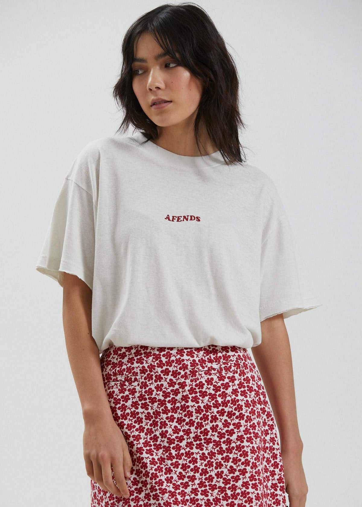 Afends Grow Some  - Hemp Oversized T-Shirt - Smoke Green Off white