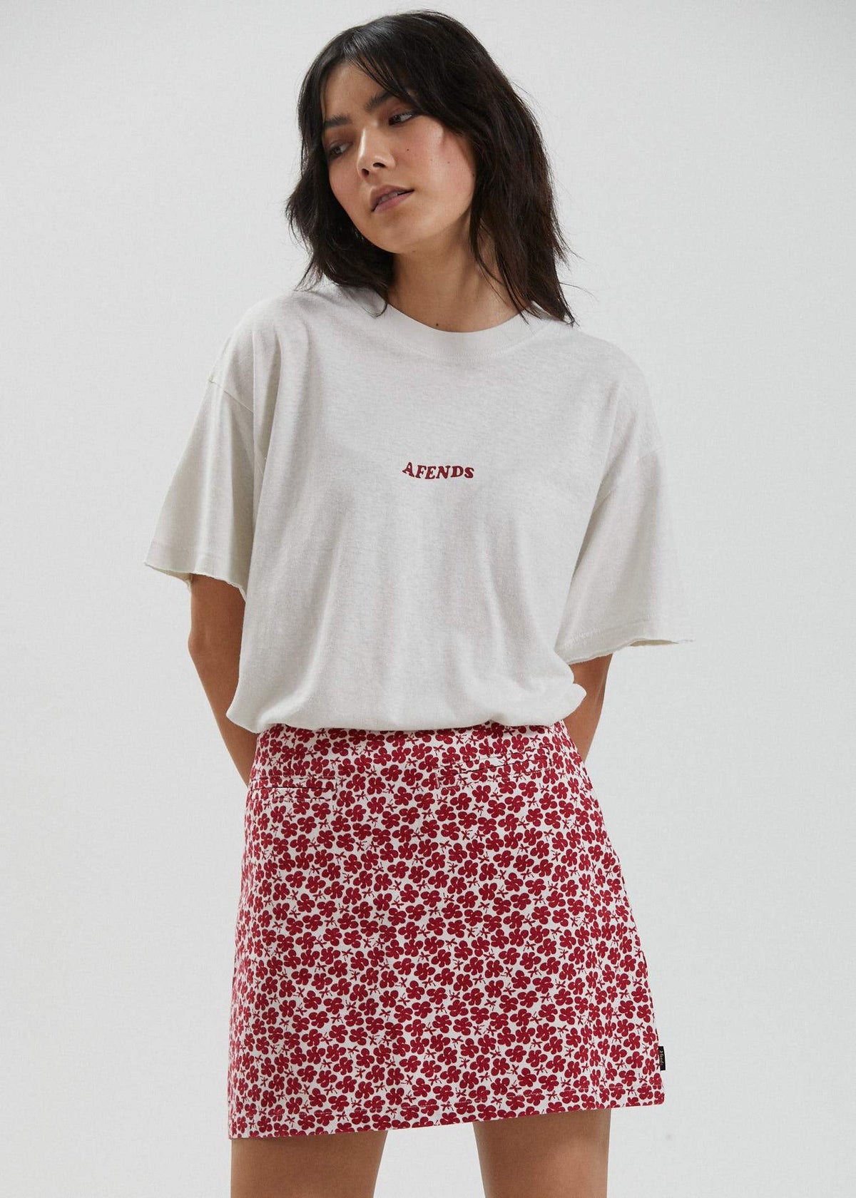 Afends Grow Some  - Hemp Oversized T-Shirt - Smoke Green Off white