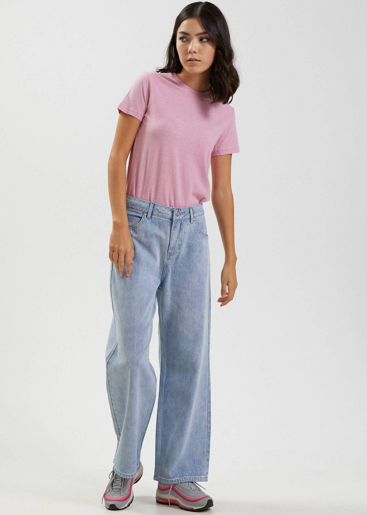 Afends Hemp Basics  - Standard Fit Tee - Glacier Smokey pink
