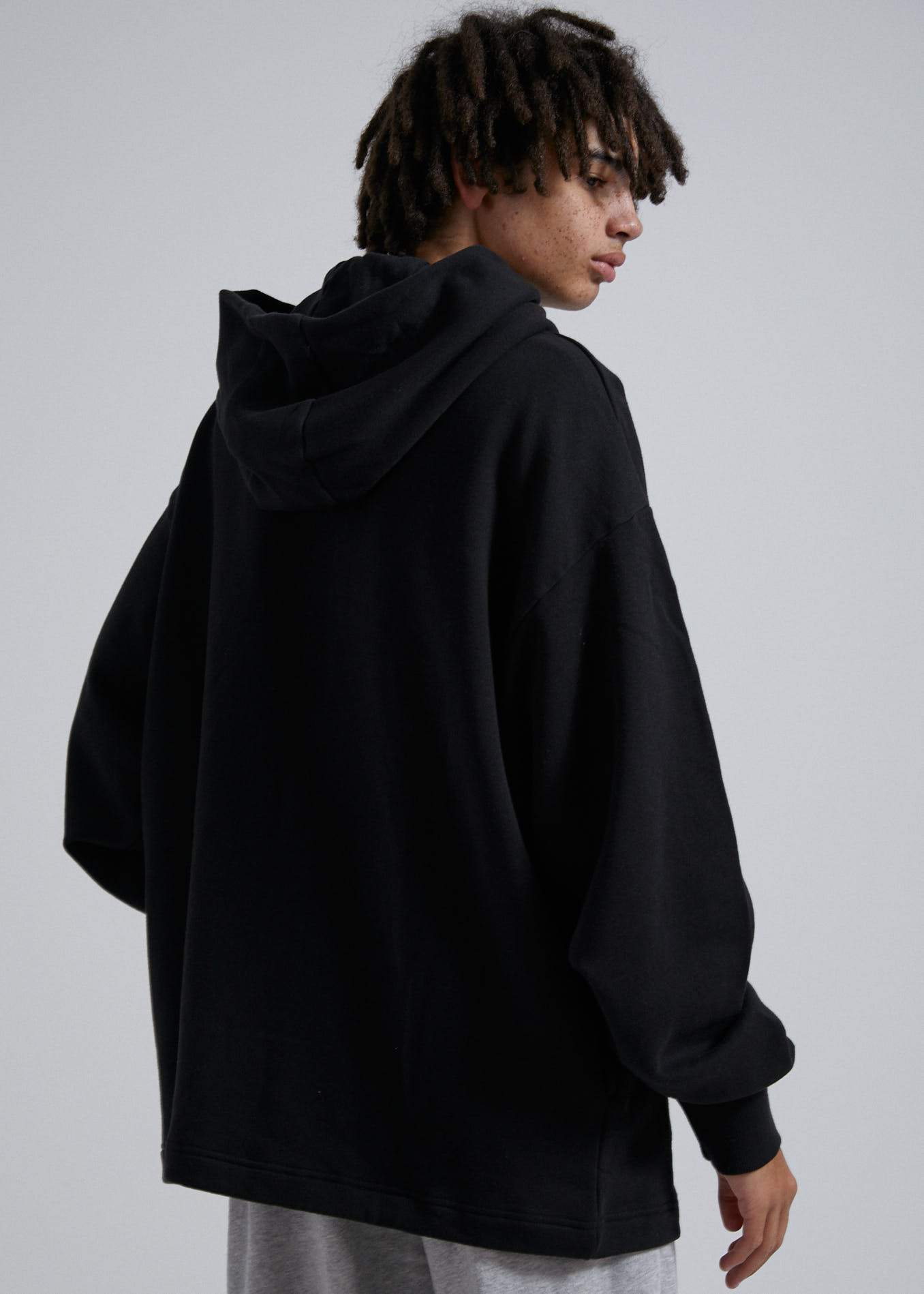 Afends Industry  - Unisex Pull On Hood - Grey Marle Black